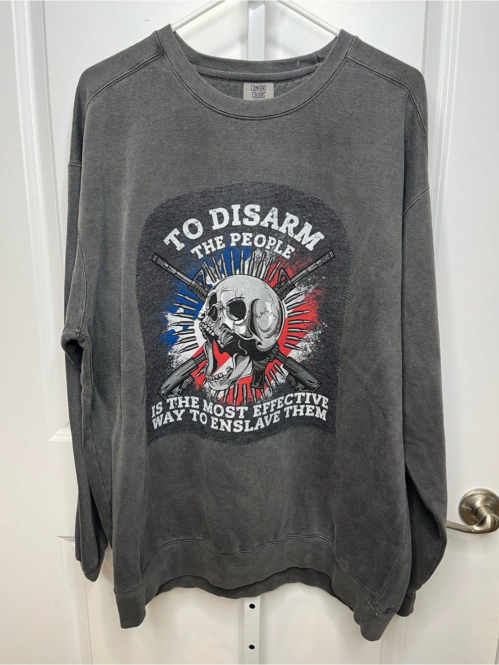Upcycled To Disarm the People… Sweatshirt Men’s XL Unisex Patriotic Military
